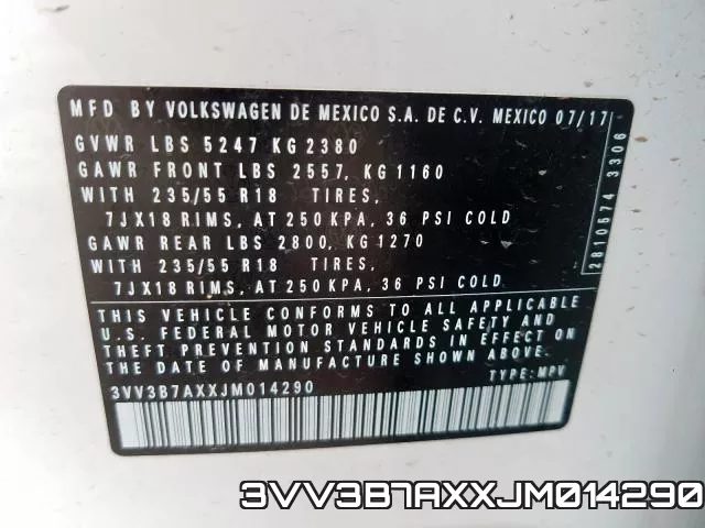 3VV3B7AXXJM014290 фото 2
