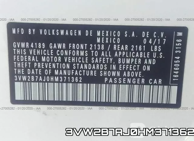 3VW2B7AJ0HM371362 фото 10