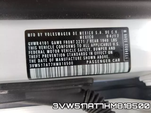 3VW517AT7HM818500 фото 2