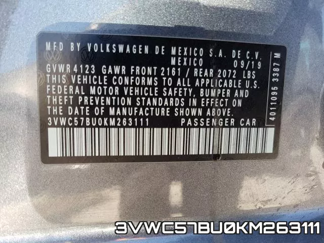 3VWC57BU0KM263111 фото 2