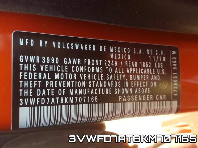 3VWFD7AT8KM707165 фото 2