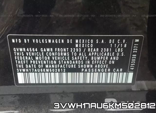 3VWH17AU6KM502812 фото 10