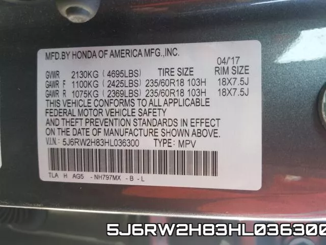 5J6RW2H83HL036300 фото 2