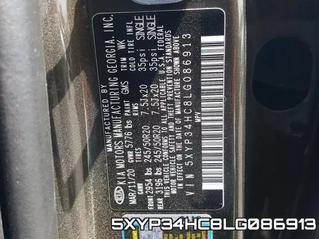 5XYP34HC8LG086913 фото 2