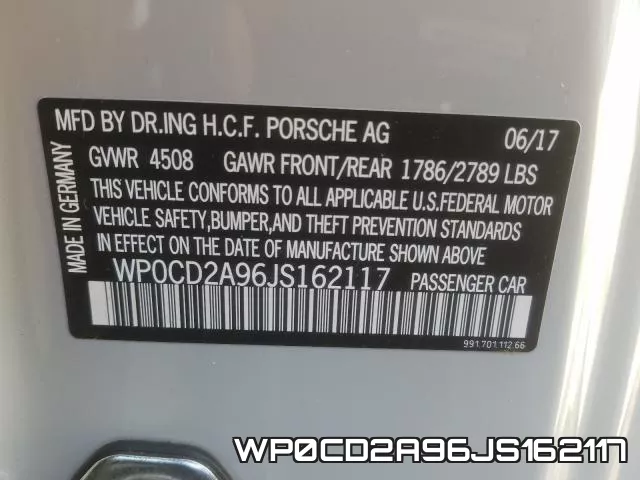 WP0CD2A96JS162117 фото 2