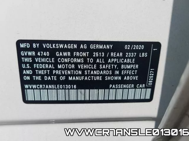WVWCR7AN5LE013016 фото 2