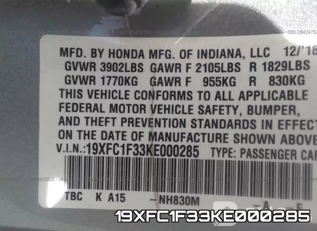 19XFC1F33KE000285 фото 10
