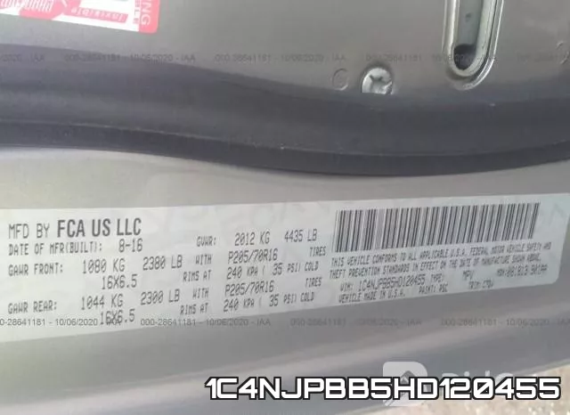 1C4NJPBB5HD120455 фото 10