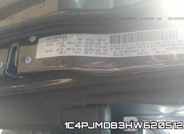 1C4PJMDB3HW620512 фото 10