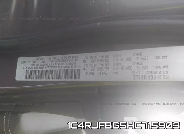 1C4RJFBG5HC715903 фото 10