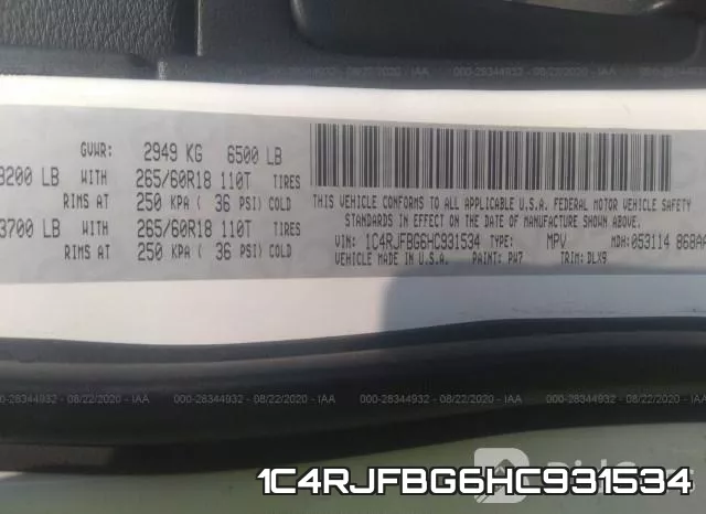 1C4RJFBG6HC931534 фото 10