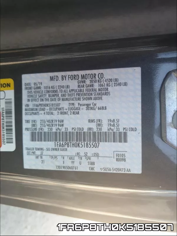 1FA6P8TH0K5185507 фото 2