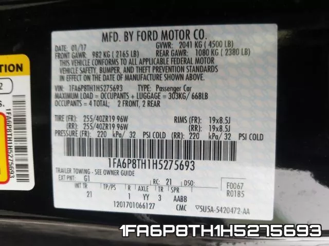 1FA6P8TH1H5275693 фото 2