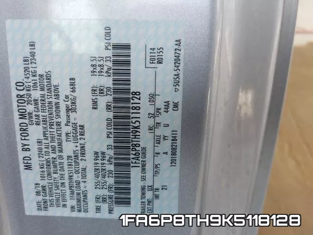 1FA6P8TH9K5118128 фото 2