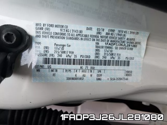 1FADP3J26JL281080 фото 2