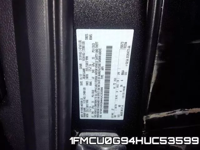 1FMCU0G94HUC53599 фото 2