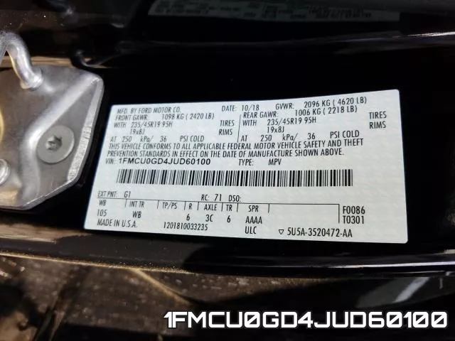 1FMCU0GD4JUD60100 фото 2