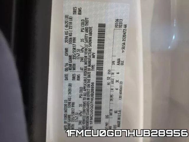 1FMCU0GD7HUB28956 фото 2