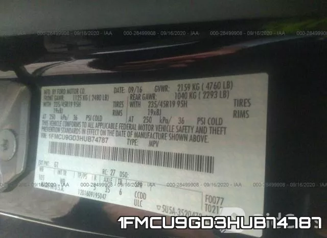 1FMCU9GD3HUB74787 фото 10
