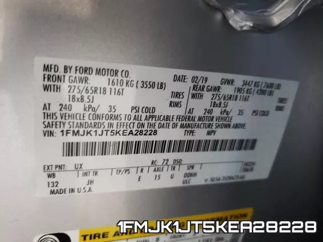 1FMJK1JT5KEA28228 фото 2