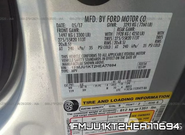 1FMJU1KT2HEA77694 фото 10