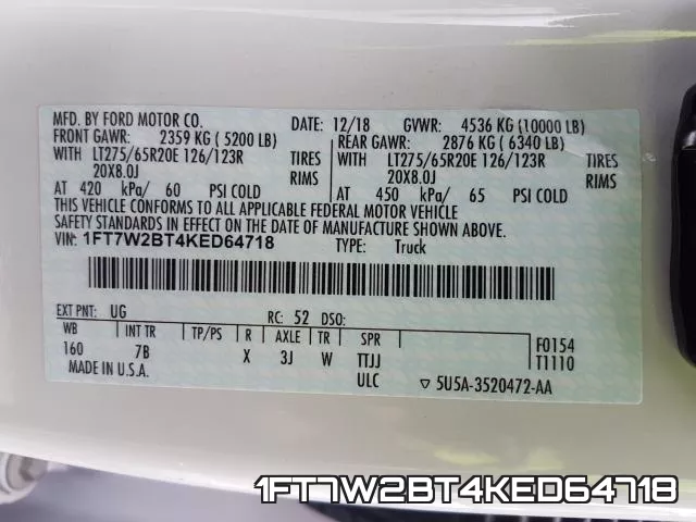 1FT7W2BT4KED64718 фото 2