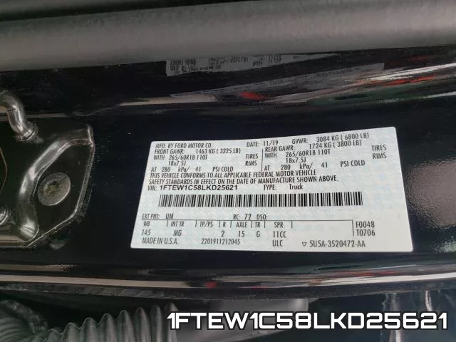 1FTEW1C58LKD25621 фото 2