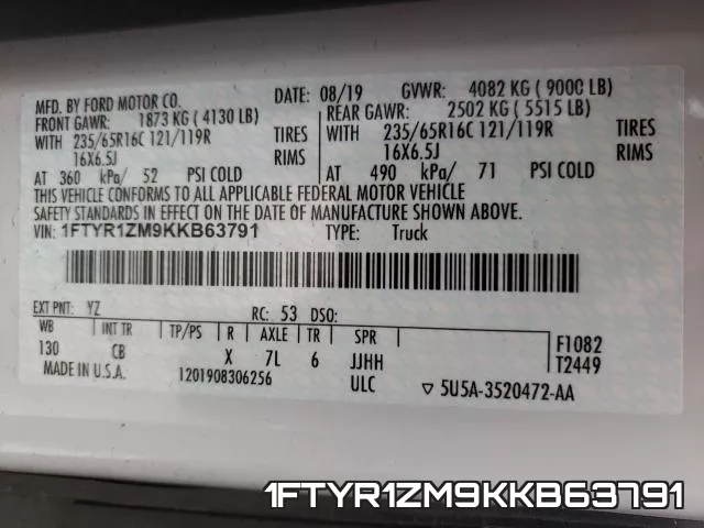 1FTYR1ZM9KKB63791 фото 2