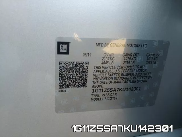 1G11Z5SA7KU142301 фото 2