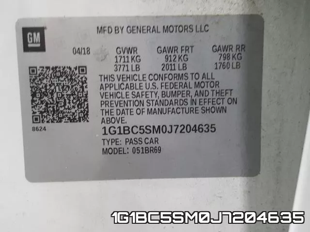 1G1BC5SM0J7204635 фото 2