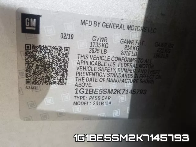 1G1BE5SM2K7145793 фото 2