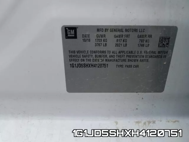 1G1JD5SHXH4120751 фото 2