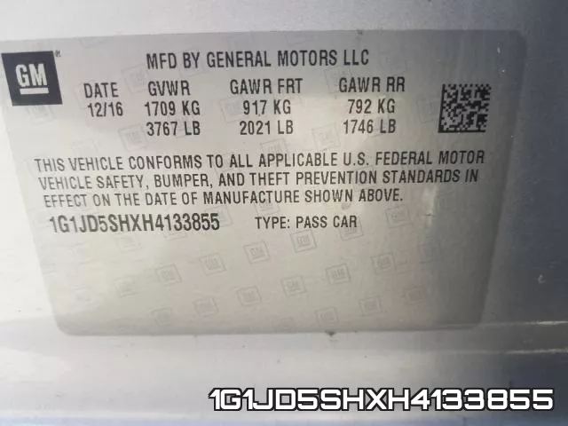 1G1JD5SHXH4133855 фото 2