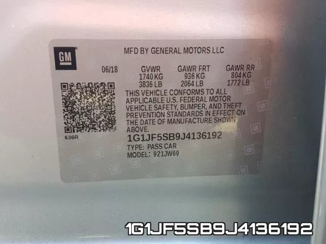 1G1JF5SB9J4136192 фото 2