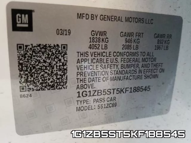 1G1ZB5ST5KF188545 фото 2