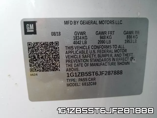 1G1ZB5ST6JF287888 фото 2
