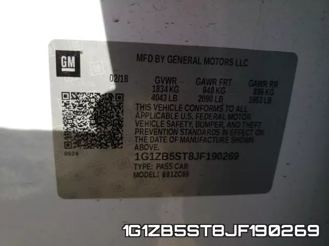1G1ZB5ST8JF190269 фото 2