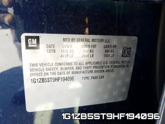 1G1ZB5ST9HF194096 фото 2