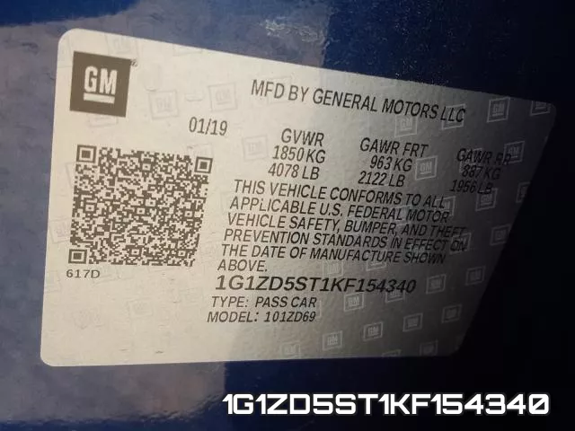 1G1ZD5ST1KF154340 фото 2