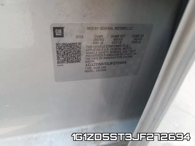 1G1ZD5ST3JF272694 фото 2