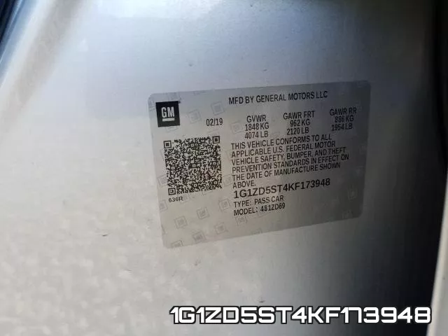 1G1ZD5ST4KF173948 фото 2