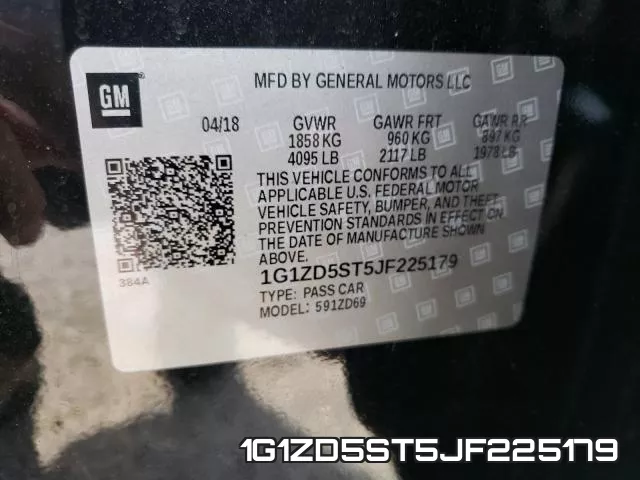1G1ZD5ST5JF225179 фото 2