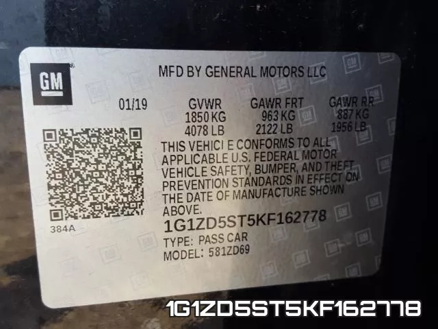 1G1ZD5ST5KF162778 фото 2