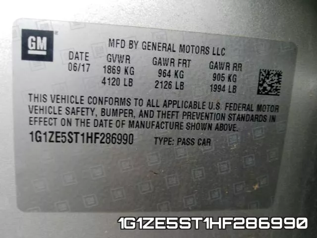 1G1ZE5ST1HF286990 фото 2