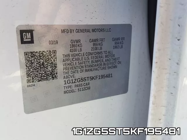 1G1ZG5ST5KF195481 фото 2
