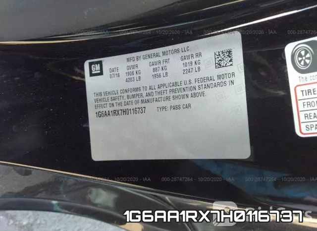 1G6AA1RX7H0116737 фото 10