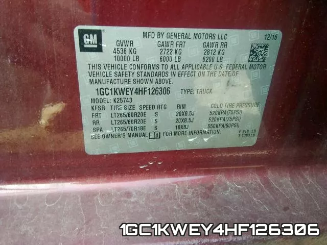1GC1KWEY4HF126306 фото 2