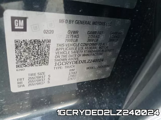 1GCRYDED2LZ240024 фото 2