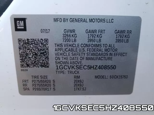 1GCVKSEC5HZ408550 фото 2