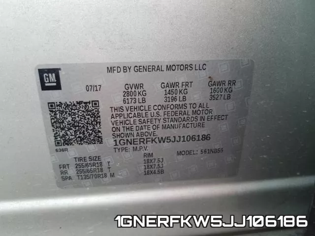 1GNERFKW5JJ106186 фото 2
